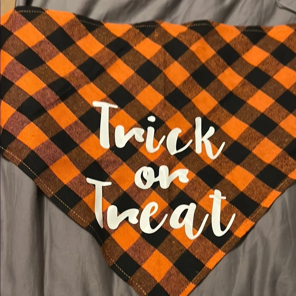 Orange and Black Plaid or blue plaid dog Bandana